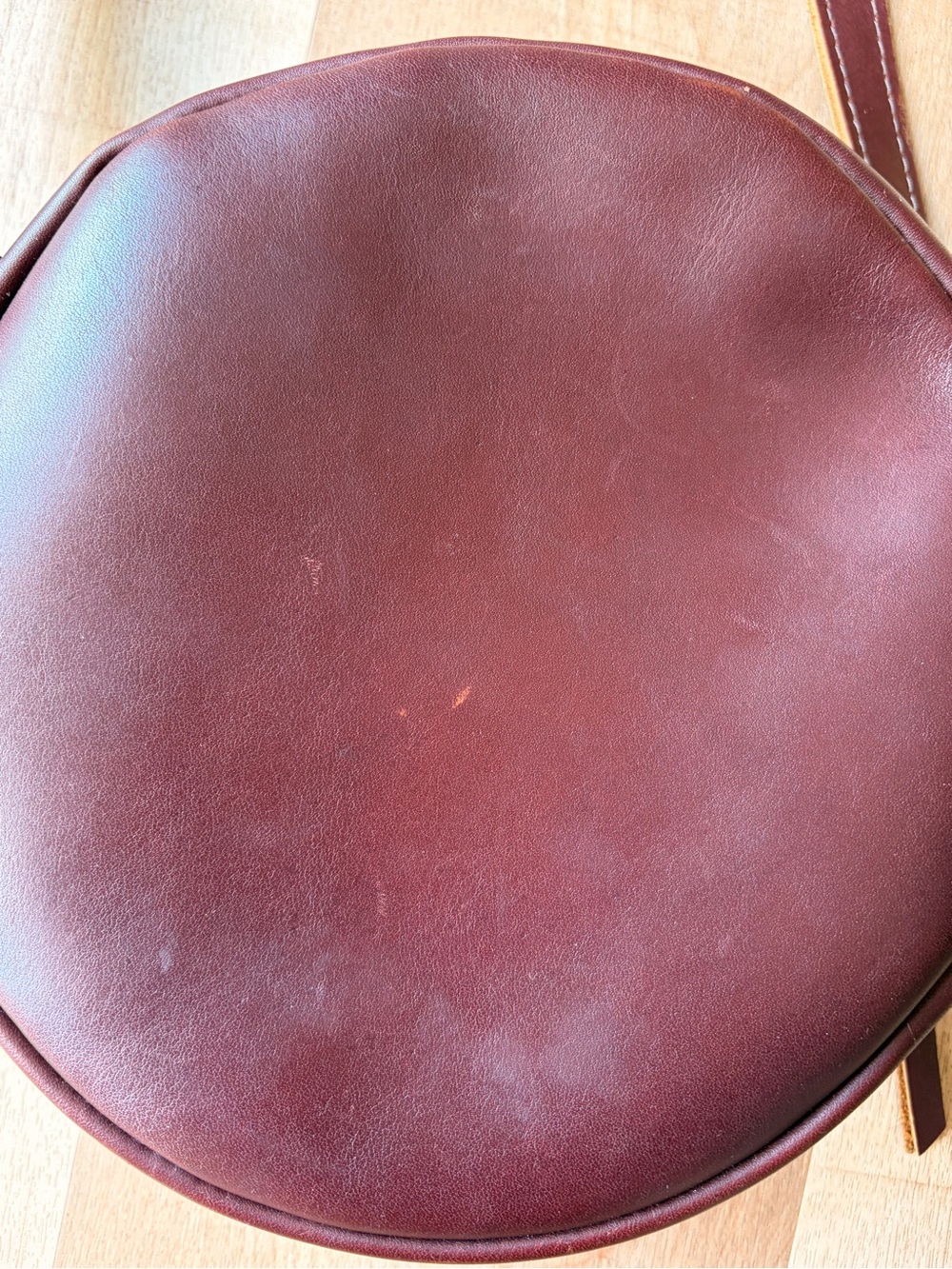 Portland Leather Large Circle Crossbody Bag - Cognac - Picture 4 of 12